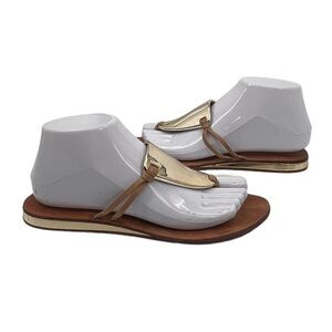 Daniblack Gold Thong Sandals Size 7 1/2 Women’s
